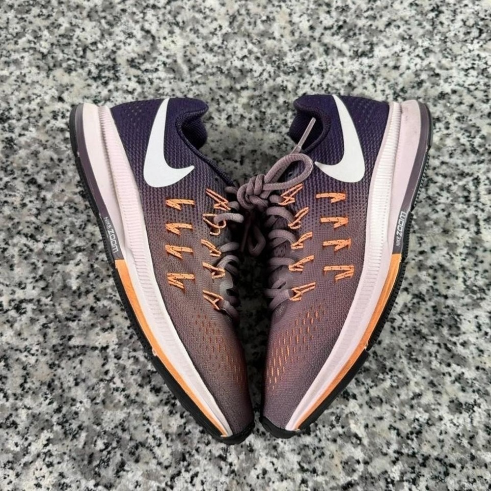 Nike Zoom Pegasus 33 Purple Orange Running Sneaker Shoe W6.5 831356 - Picture 3 of 7